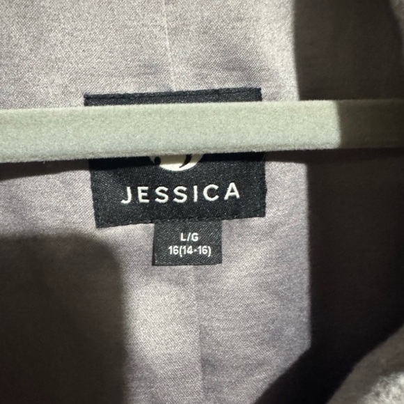 Jessica Light Gray Plush-Cuff Shawl Collar Robe Jacket - Picture 3 of 4